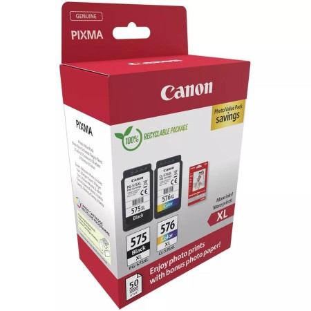 Multipack cartucho tinta canon pg 575xl + cl 576xl + papel fotografico