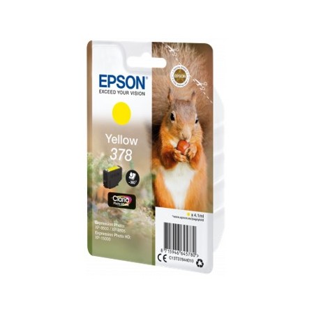 Cartucho tinta epson c13t37844010 singlepack amarillo 378 claria photo hd ink xp - 8500 ardilla