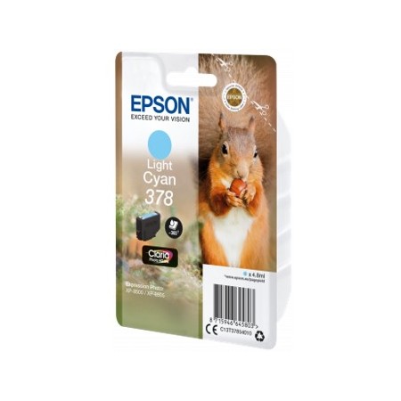 Cartucho tinta epson c13t37854010 singlepack light cyan 378 claria photo hd ink xp - 8500 ardilla