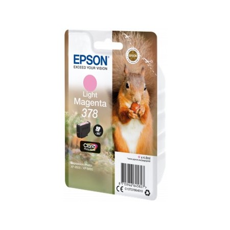 Cartucho tinta epson c13t37864010 singlepack light magenta 378 claria photo hd ink xp - 8500 ardilla