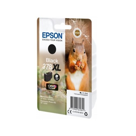Cartucho tinta epson c13t37914010 singlepack negro 378xl claria photo hd ink ardilla