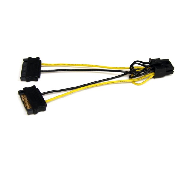 Cable 2x sata a  pci express 8 pines startech 0.15m