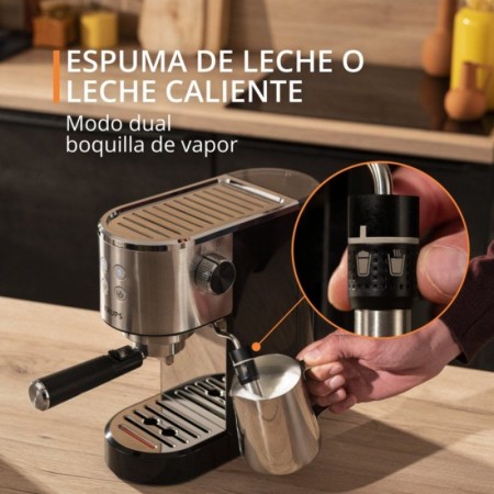 Cafetera Expreso Krups Virtuoso/ 1400W/ 15 Bares/ Plata