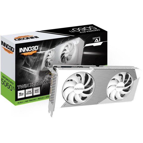 Tarjeta grafica inno3d rtx 5060 ti twin x2 oc white 16gb gddr7 -  3x dp -  1x hdmi pci express 5.0