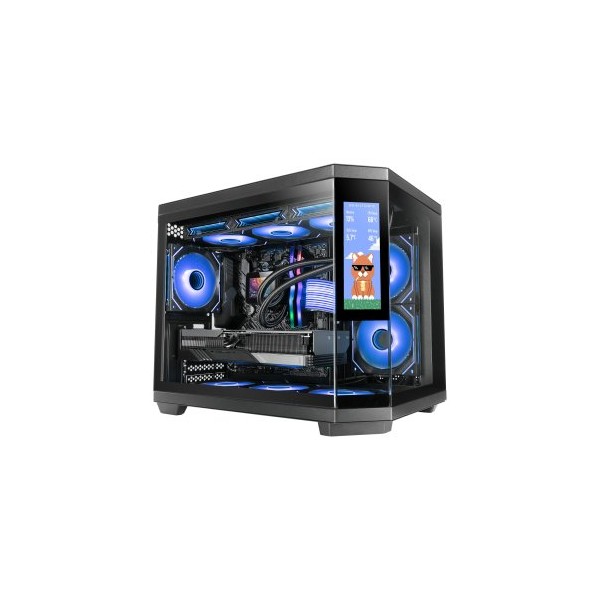 Caja ordenador mars gaming mc3tcorelcdm matx cristal templado lcd negra