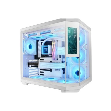Caja ordenador mars gaming mc3tcorelcdw atx cristal templado blanca