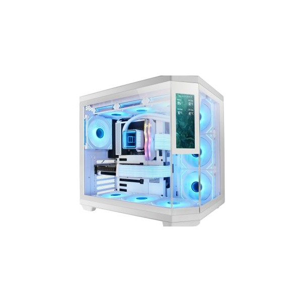 Caja ordenador mars gaming mc3tcorelcdw atx cristal templado blanca