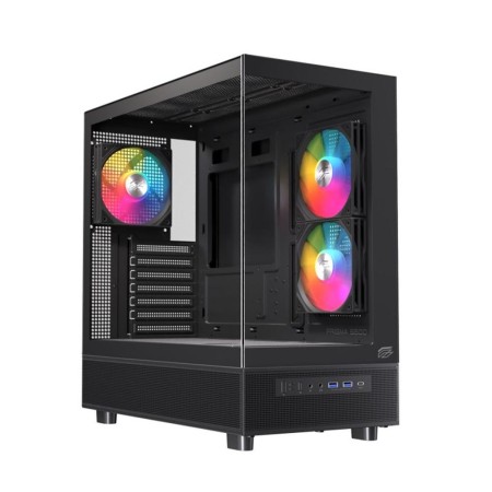 Caja ordenador gaming einarex s500 atx rgb cristal templado negra