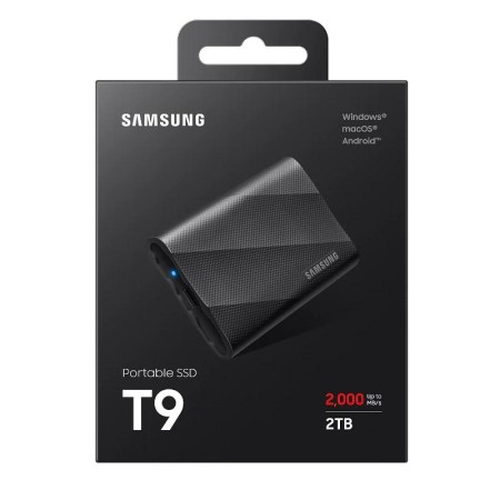 Disco Externo SSD Samsung Portable T9 2TB/ USB 3.2/ Negro