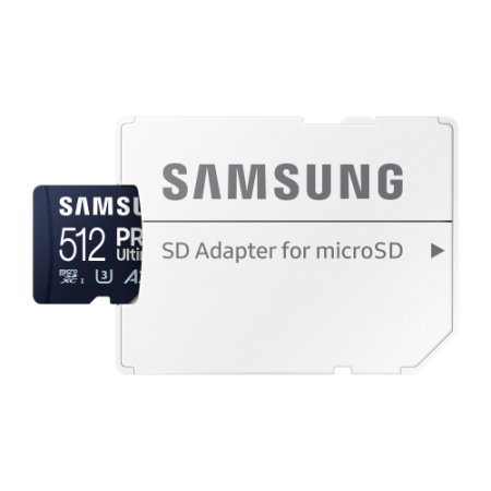 Tarjeta memoria micro sd samsung 512gb sdxc pro ultimate u3 v30 a2 + adaptador sd