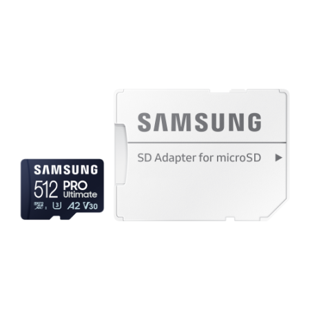 Tarjeta memoria micro sd samsung 512gb sdxc pro ultimate u3 v30 a2 + adaptador sd