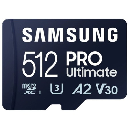 Tarjeta memoria micro sd samsung 512gb sdxc pro ultimate u3 v30 a2 + adaptador sd