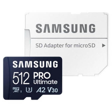 Tarjeta memoria micro sd samsung 512gb sdxc pro ultimate u3 v30 a2 + adaptador sd