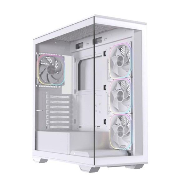 Caja ordenador gaming einarex s700 rgb atx cristal templado blanca