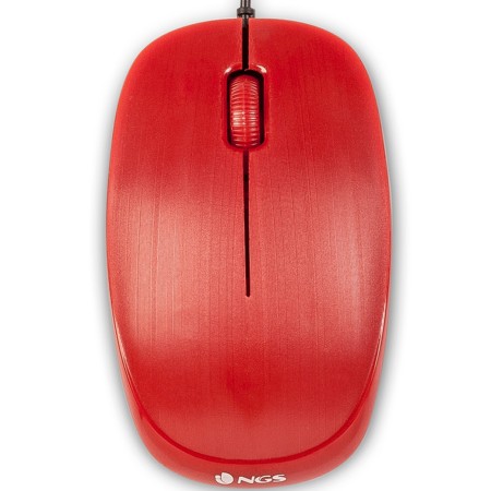 Raton con cable ngs flamered - optico - 1000dpi - 2 botones  scroll -  ergonomico - usb - rojo