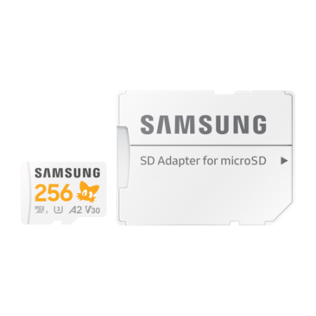Tarjeta memoria micro sd samsung 256gb sonic pro plus clase 10 u3 v30 a2 + adaptador sd