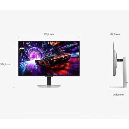 Monitor Gaming Samsung Odyssey OLED G8 S32FG812SU 32″/ 4K/ 0.03ms/ 240Hz/ QD-OLED/ Multimedia/ Regulable en altura/ Plata