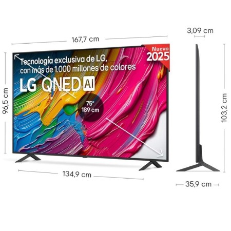 Televisor LG QNED AI QNED80 75QNED80A6A 75″/ Ultra HD 4K/ Smart TV/ WiFi