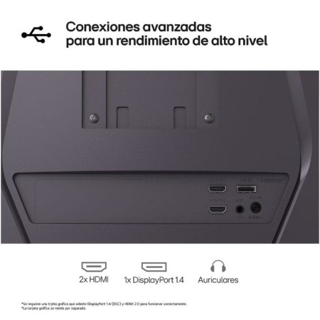 Monitor Gaming Curvo LG UltraGear 32G600A-B 31.5″/ QHD/ 1ms/ 180Hz/ VA/ Regulable en altura/ Negro