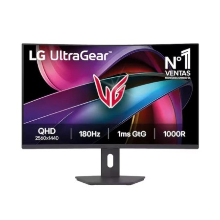 Monitor Gaming Curvo LG UltraGear 32G600A-B 31.5″/ QHD/ 1ms/ 180Hz/ VA/ Regulable en altura/ Negro