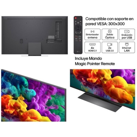 Televisor LG QNED evo AI QNED87 Mini LED 55QNED87B6A 55″/ Ultra HD 4K/ Smart TV/ WiFi