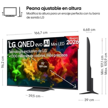 Televisor LG QNED evo AI QNED8EB Mini LED 75QNED8EB3A 75″/ Ultra HD 4K/ Smart TV/ WiFi