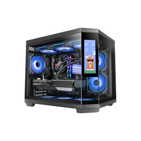 Caja ordenador mars gaming mc3tcorelcdm matx cristal templado lcd negra