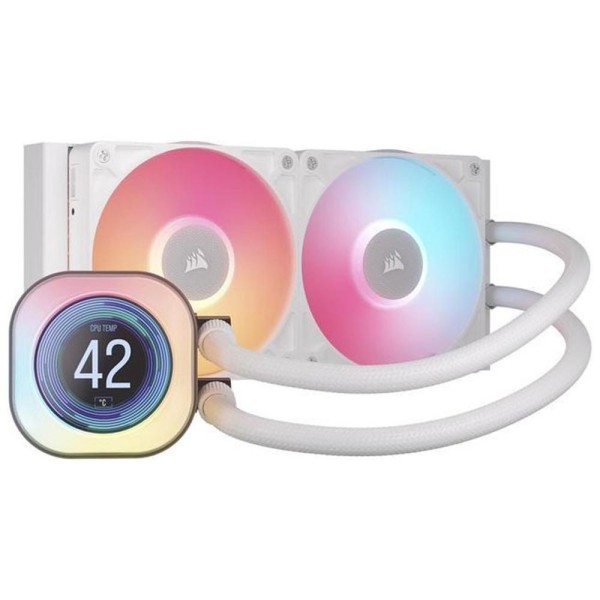 Kit refrigeracion liquida corsair icuelink titan240rx lcd aio 2x 120mm blanco