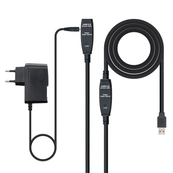 Cable nanocable prolongador alargador usb 3.0 con amplificador tipo a - m -  a - h 10m.