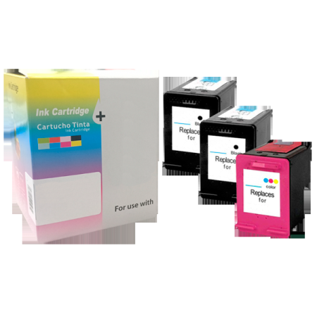 Pack de tintas compatibles dayma hp n303 xl remanufacturado (eu) (muestra nivel de tinta) 2x bk - 1x cmy