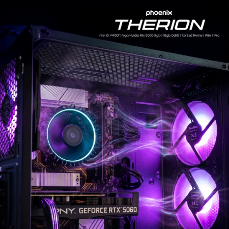 Ordenador pc phoenix gaming therion intel i5 14400f - vga nvidia rtx 5060 8gb - 16gb ddr5 - 1tb ssd nvme win 11 pro