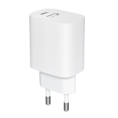 Cargador de Pared Leotec LECSPH20W2W/ 1xUSB Tipo-C/ 1xUSB/ 20W