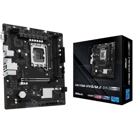 Placa Base Asrock H610M-HVS M2 D5 G5 Socket 1700/ DDR5/ PCIe 5.0/ Micro ATX