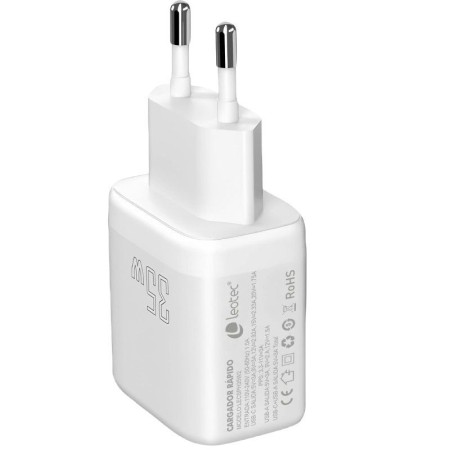 Cargador de Pared Leotec LECSPH35W2W/ 1xUSB Tipo-C/ 1xUSB/ 35W