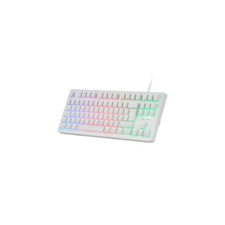 (Km0) TECLADO H-MECH GAMING MARS GAMING MK023 COLOR BLANCO TAMAÑO COMPACTO TKL ILUMINACION RGB CASH3