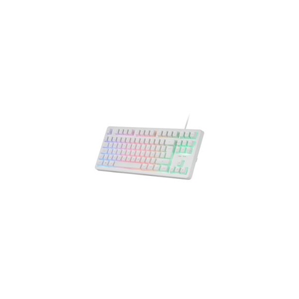 (Km0) TECLADO H-MECH GAMING MARS GAMING MK023 COLOR BLANCO TAMAÑO COMPACTO TKL ILUMINACION RGB CASH3