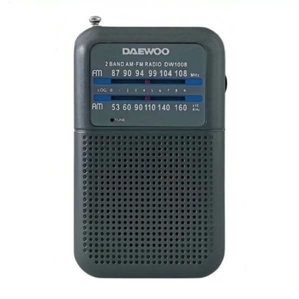 Radio Portátil Daewoo DW1008/ a Pilas/ Gris