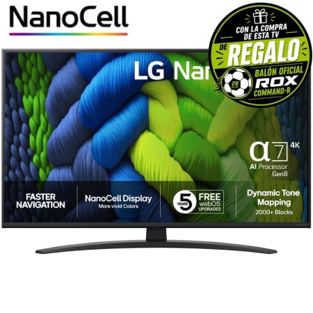Televisor LG NanoCell AI NANO82 43NANO82A6B 43″/ Ultra HD 4K/ Smart TV/ WiFi