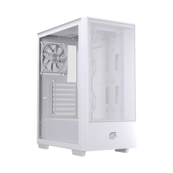 Caja ordenador gaming einarex p100 core atx cristal templado blanca