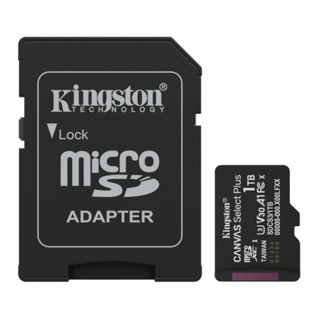 Tarjeta memoria micro secure digital sdxc 1tb kingston canvas select plus clase 10 uhs - 1 + adaptador sd
