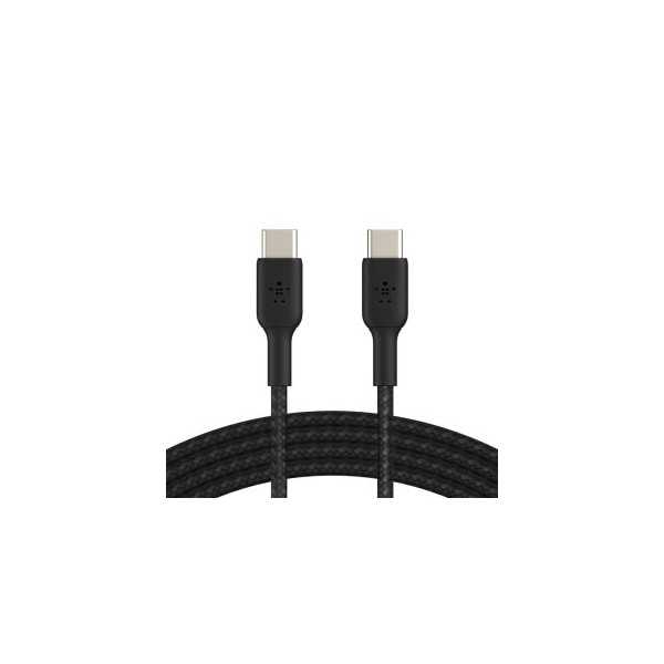 CABLE USB-C A USB-C 2M BELKIN CAB004BT2MBK 60W BOOST CHARGE TRENZADO COLOR NEGRO