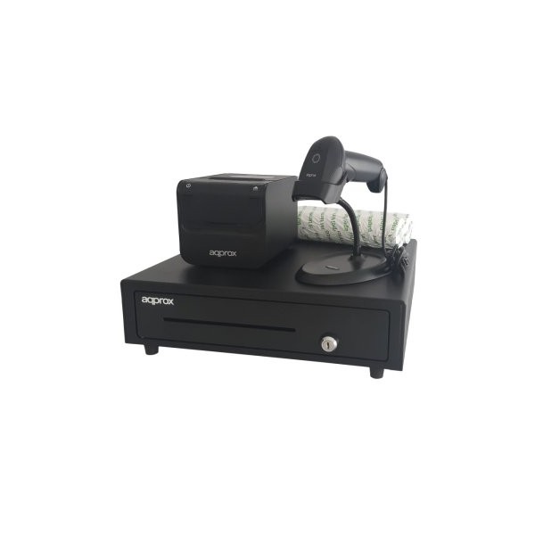 KIT TPV APPROX CAJON APPCASH01 NEGRO + SCAN APPLS02AS + IMP. TERM. APPPOS80AMUSE + PAPEL CYT8060BPA