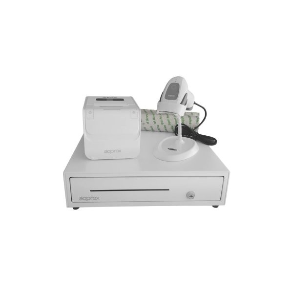 KIT TPV APPROX CAJON APPCASH01 BLANCO + SCAN APPLS22WH + IMP. TERM. APPOS80AMUSEWH + PAPEL CYT8060BP