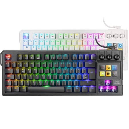 Teclado Gaming Mecánico Mars Gaming MK-MASTER/ Switch Rojo/ Negro/ Incluye SmartDeck