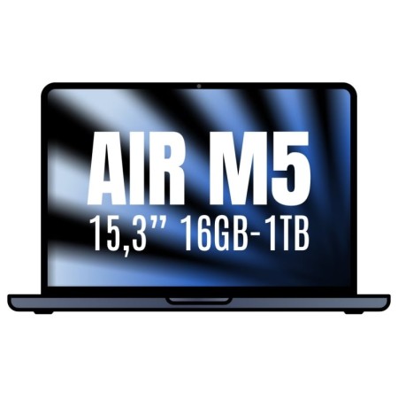 Apple Macbook Air 15,3″/ M5 10-Core CPU/ 16GB/ 1TB SSD/ 10-Core GPU/ Medianoche