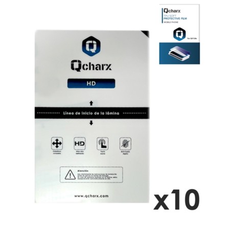 Laminas de proteccion frontales para tablet qcharx hidrogel hd  qx1 lite 10 unidades