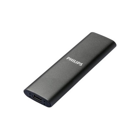 Disco duro externo ssd philips ultra slim 500gb m.2 usb tipo c gris