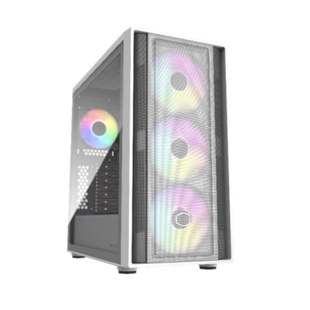Caja ordenador gaming cooler master masterbox 600 atx argb cristal templado blanco