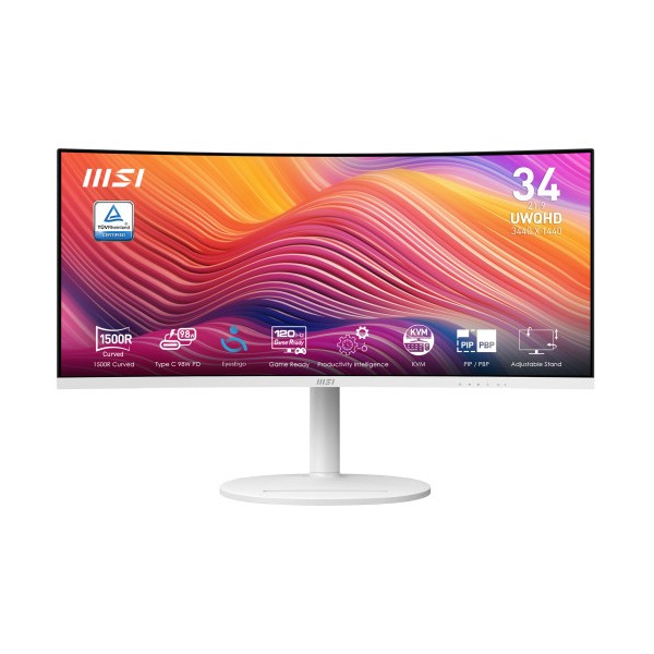 MSI MONITOR MODERN MD342CQPW. 34″ VA CURVO 1500R. 3440X1440. 120 HZ. BLANCO