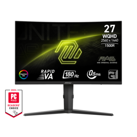 MSI MONITOR MAG 275CQRF QD E2. 27″. CURVO 1500R. 2560X1440. 180HZ. NEGRO